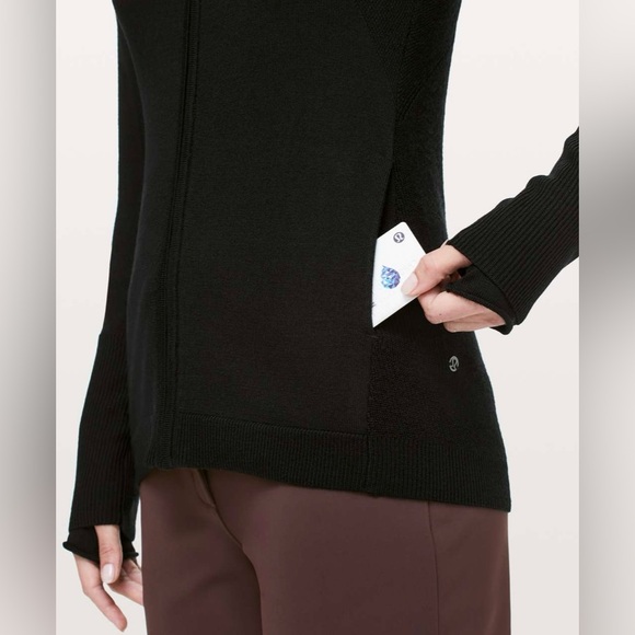 NWT Lululemon Time To Thrive Sweater Jacket in Black Size 8 - Picture 2 of 15